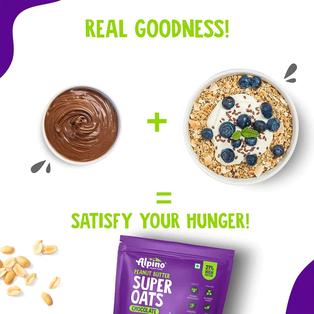 Peanut Butter Super Oats Chocolate 1 KG - Alpino