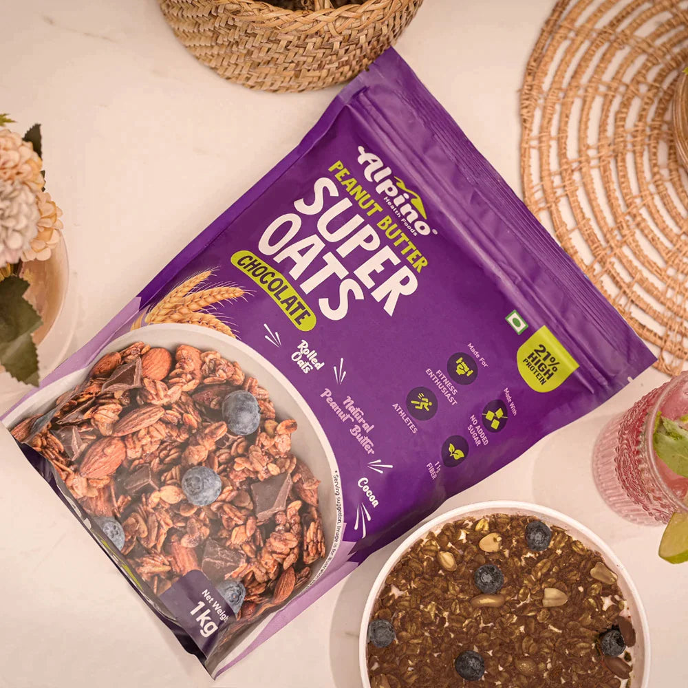 Peanut Butter Super Oats Chocolate 1 KG - Alpino