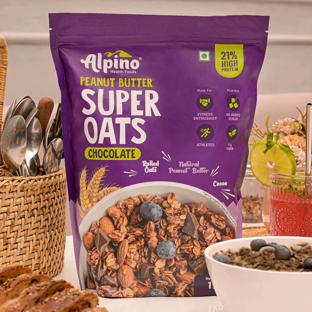 Peanut Butter Super Oats Chocolate 1 KG - Alpino