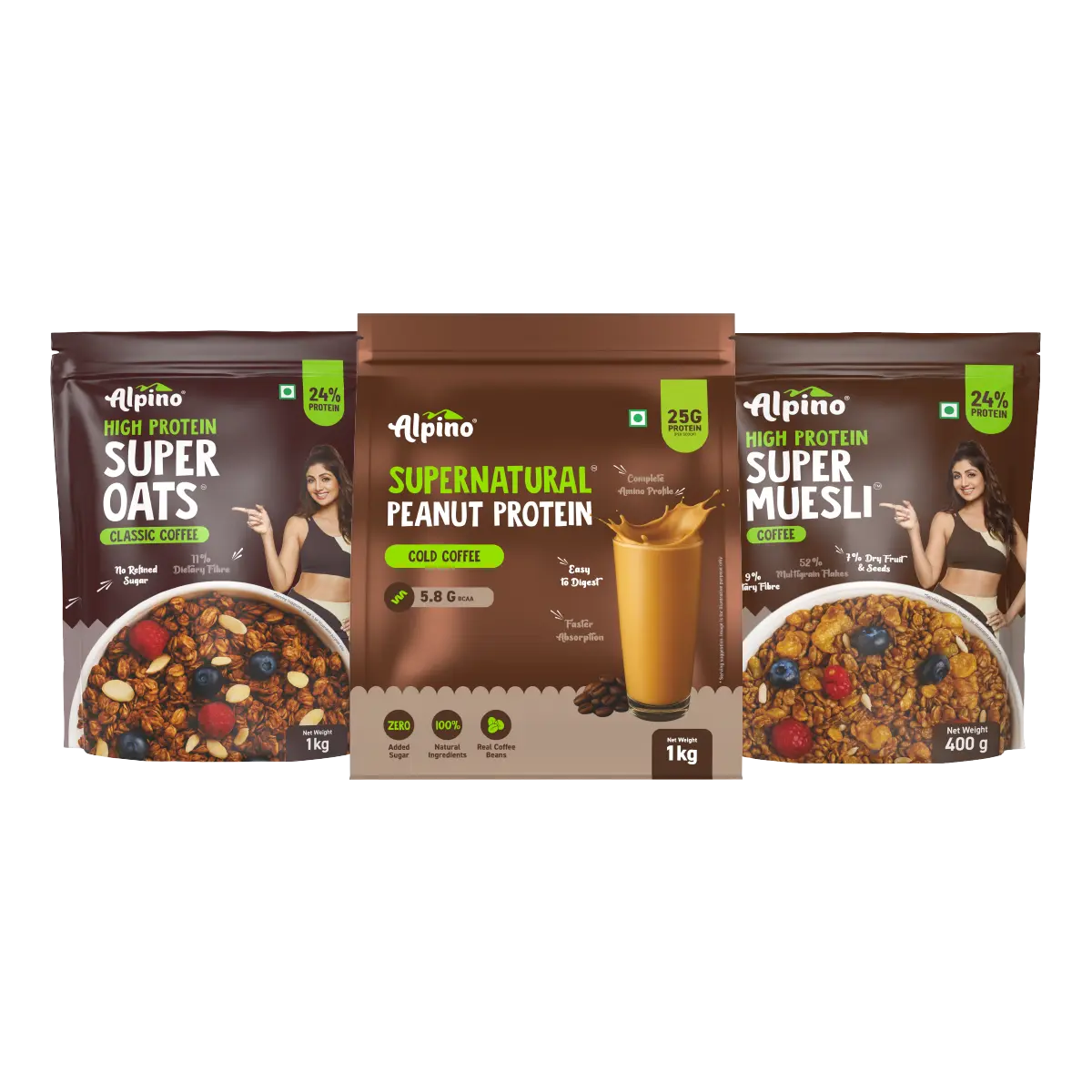 Coffee Breakfast Combo: Classic Coffee Oats 1Kg, Super Muesli 400g & Super Natural Peanut Protein 1Kg