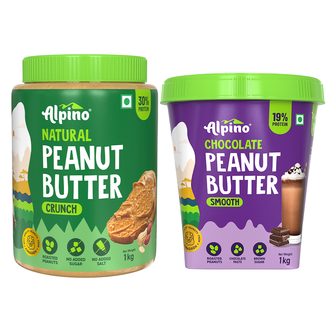 Best Seller Peanut Butter Combo - Natural Crunch 1kg & Chocolate Smooth 1kg - Saver Value Pack