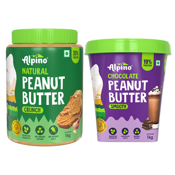 Best Seller Peanut Butter Combo - Natural Crunch 1kg & Chocolate Smooth 1kg - Saver Value Pack