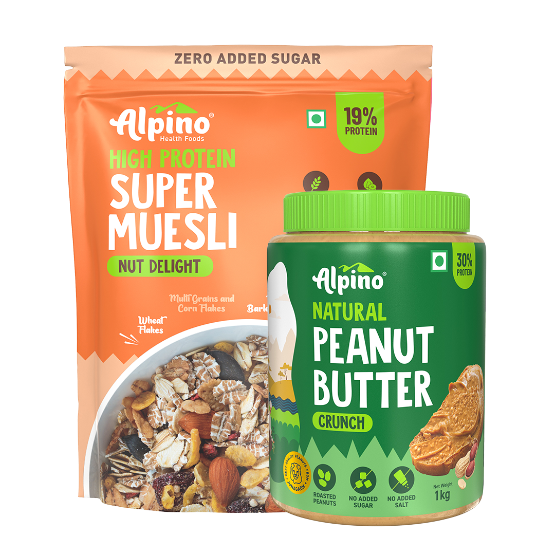 GOOD MORNING COMBO - Super Muesli Nut Delight 400g & Natural Peanut Butter Crunch 1kg - Value Pack