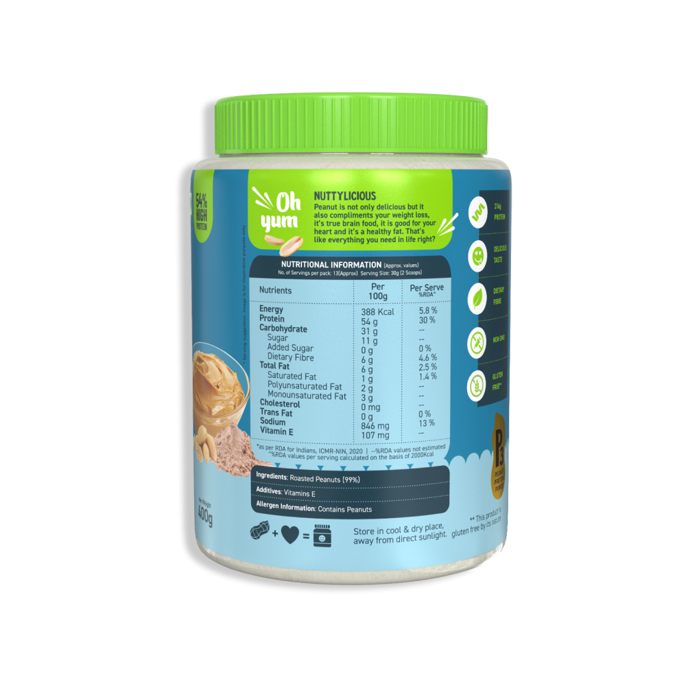 Natural Peanut Butter Powder Unsweetened 400g