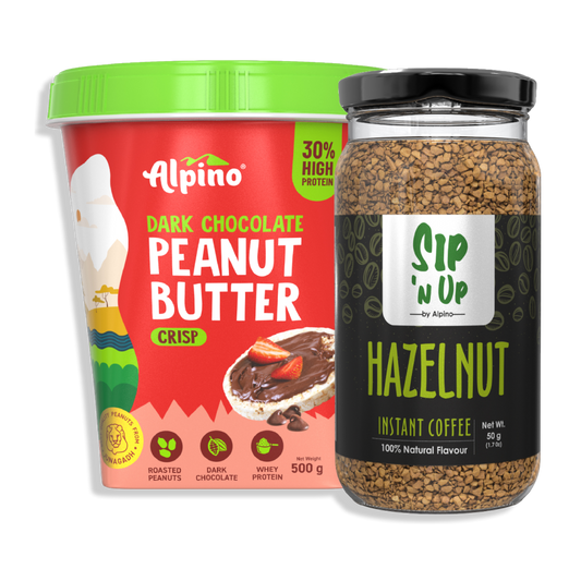 PRE-WORKOUT HIGH CAFFINE COMBO - High Protein Dark Chocolate Peanut Butter & Premium Instant Coffee 50g - Value Pack