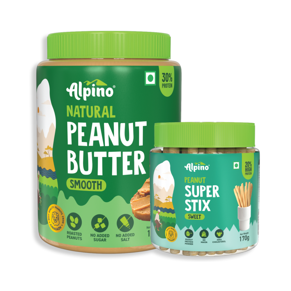 SUPER SNACKING COMBO - Natural Peanut Butter Crunch 1kg & Super Dip Stix 170g - Value Pack