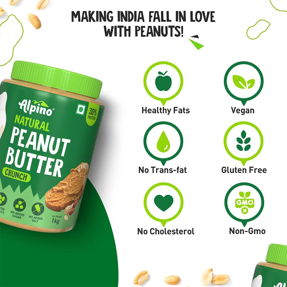 Crunch Natural Peanut Butter - Alpino