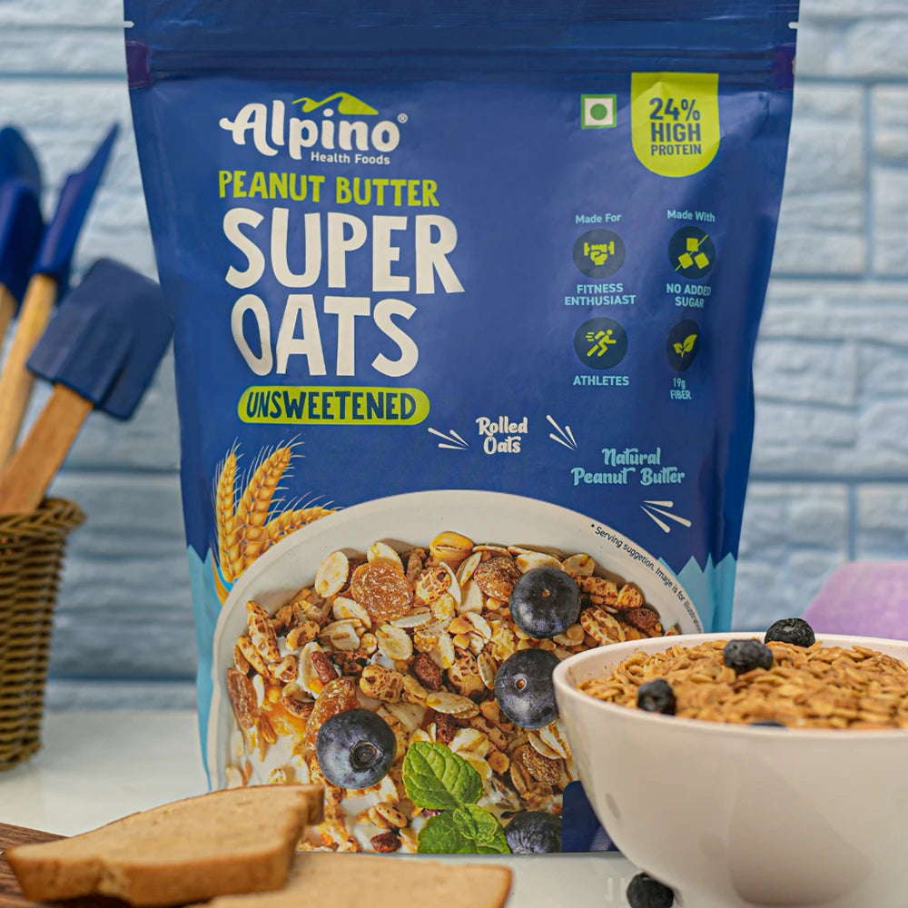 Peanut Butter Super Oats Unsweetened 1 KG - Alpino